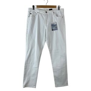 AG Adriano Goldschmied Women's Jeans White Cotton Prima Cigarette Ankle Size 31R